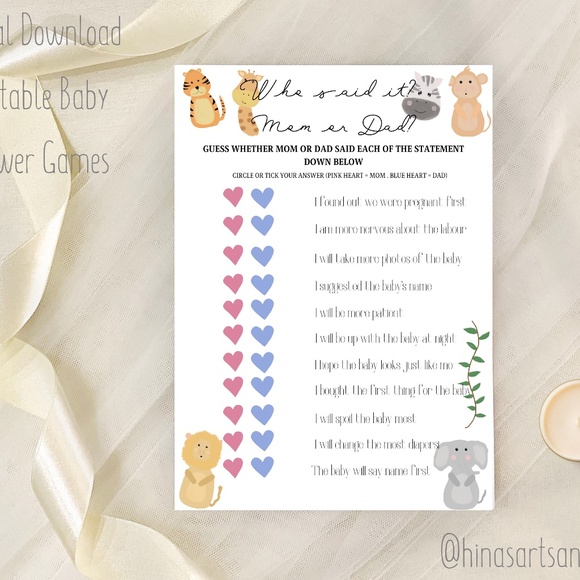 Printable Baby shower games pack of 6 - Picture 5 of 7